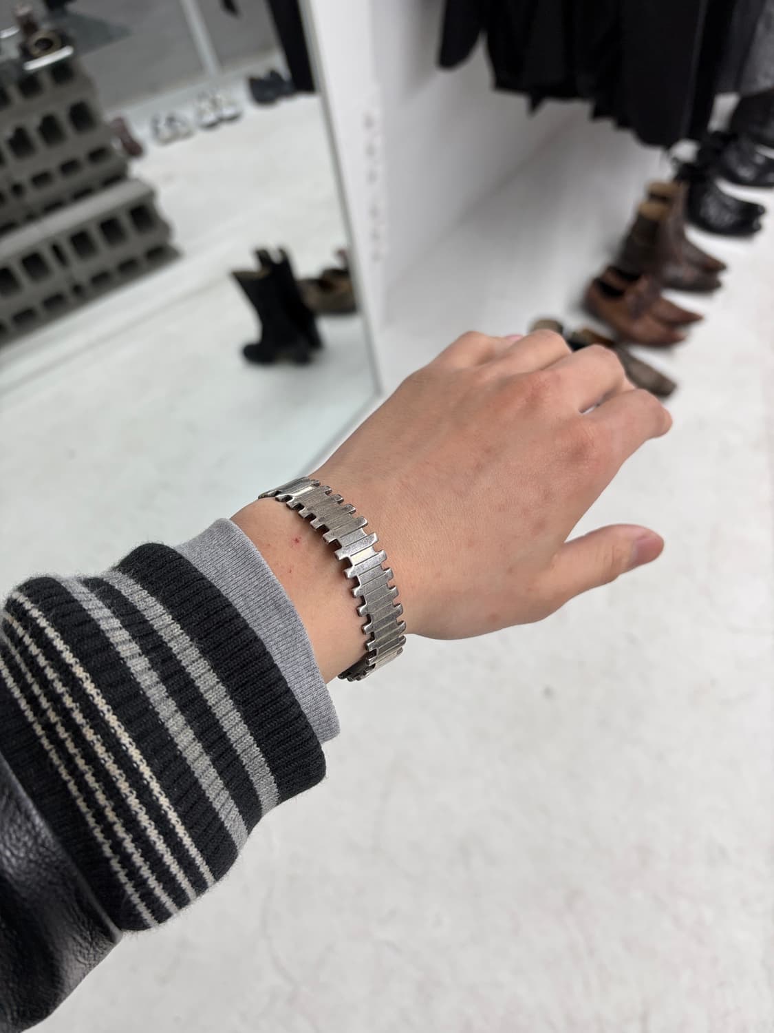 팩토텀 그리드 월 실버 뱅글 상품이미지3