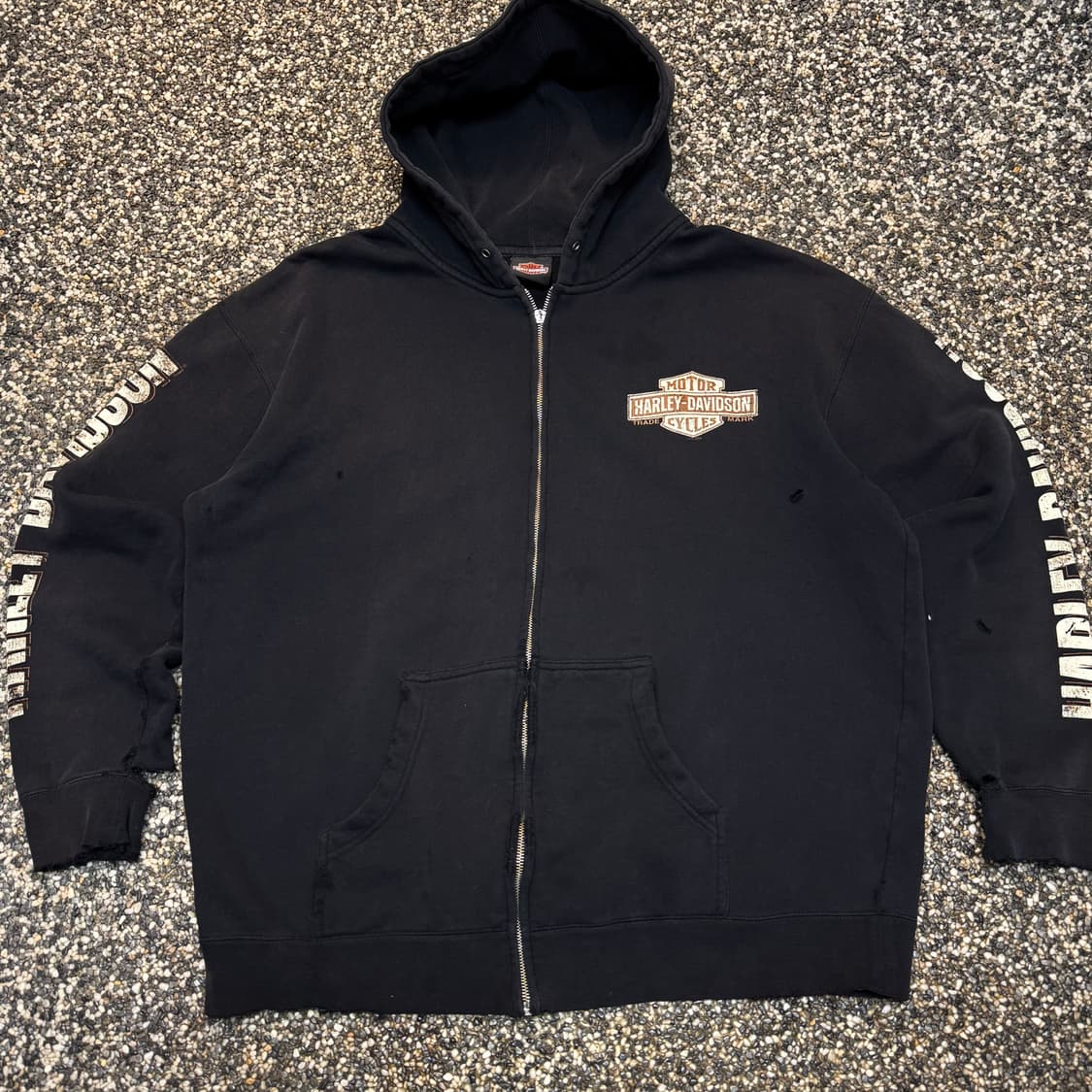 할리데이비슨 블랙힐스 데미지 후드 집업 (XL) 상품이미지4