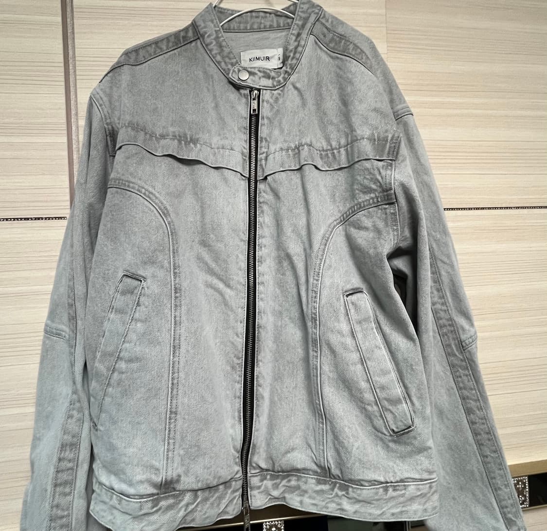 키뮤어 빈티지 워싱 데님 바이커 자켓  상품이미지3