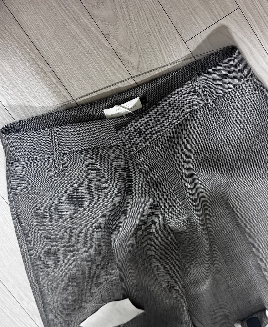 아모멘토 26ss 울 플레어 팬츠 M 그레이 베이지 상품이미지1