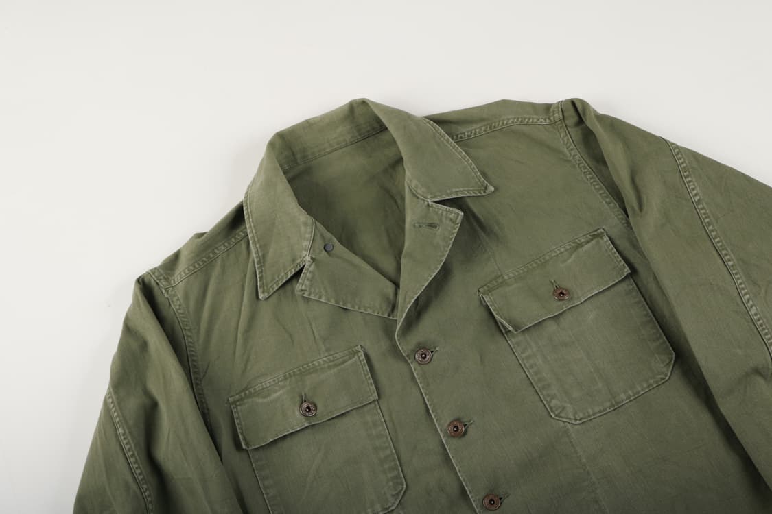 [L~XL] 40s 미군 M-47 HBT 유틸리티 셔츠 (월계수 단추) 상품이미지2