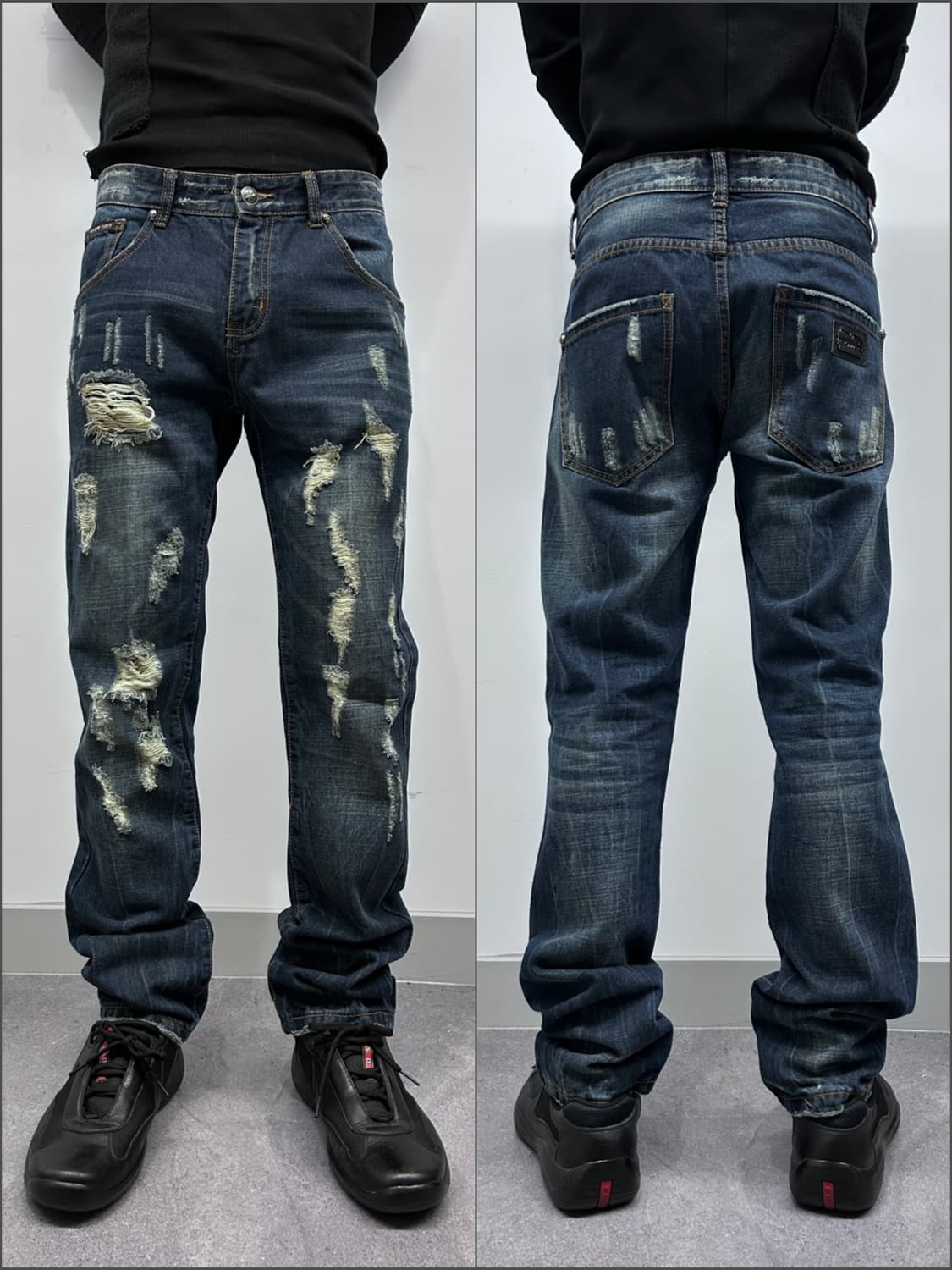 필립플레인 디스트레스드 레이저 디테일 데님 상품이미지1