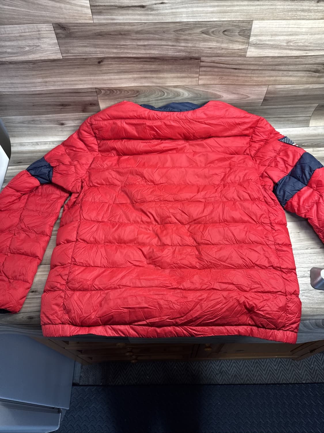 폴로 랄프 로렌 USA 플래그 후드 경량 패딩 레드 상품이미지6