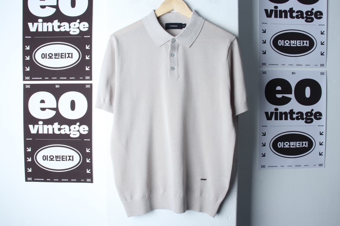(L-XL) 다니엘 크레뮤 반팔 카라 티셔츠 니트 그레이-H32486 상품이미지2
