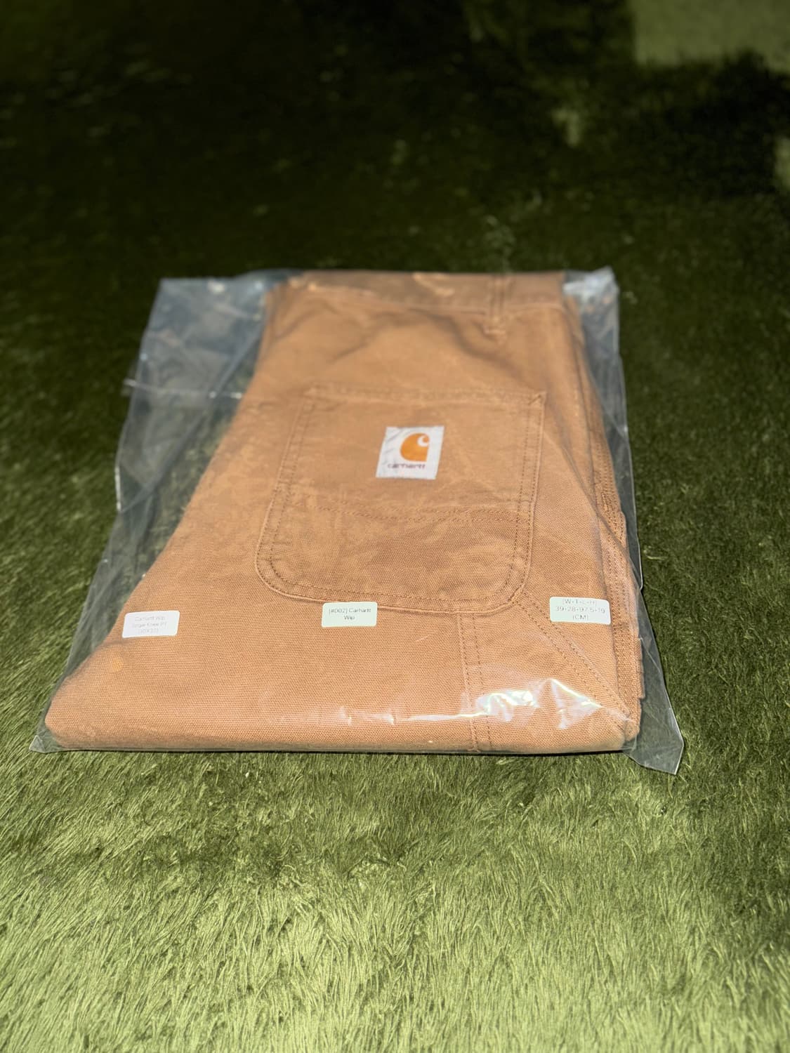 [30X32] 칼하트 WIP 덕 캔버스 싱글니 카펜터 팬츠 워시드 탄 상품이미지10