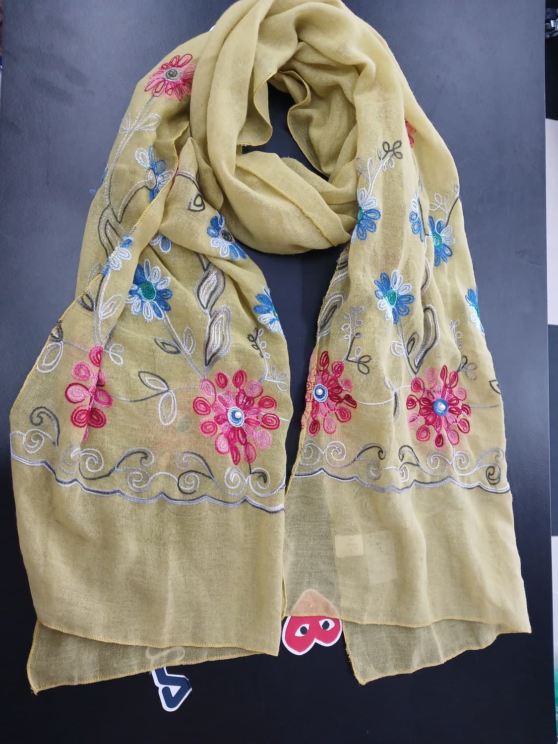 모리걸 je crois soi 꽃자수 머플러  상품이미지1