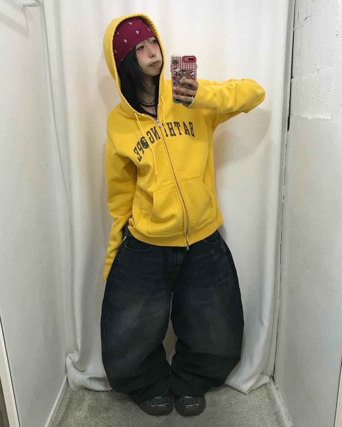 Bape Brown Logo Two-way Hood Zip-Up 상품이미지2