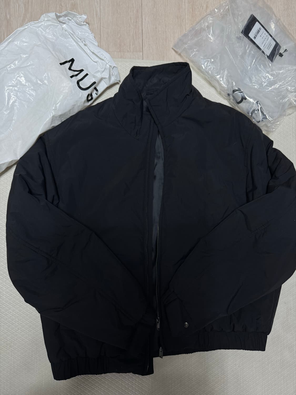 무신사 스탠다드 하이넥 패딩 블루종 재킷 [블랙] xl 상품이미지3