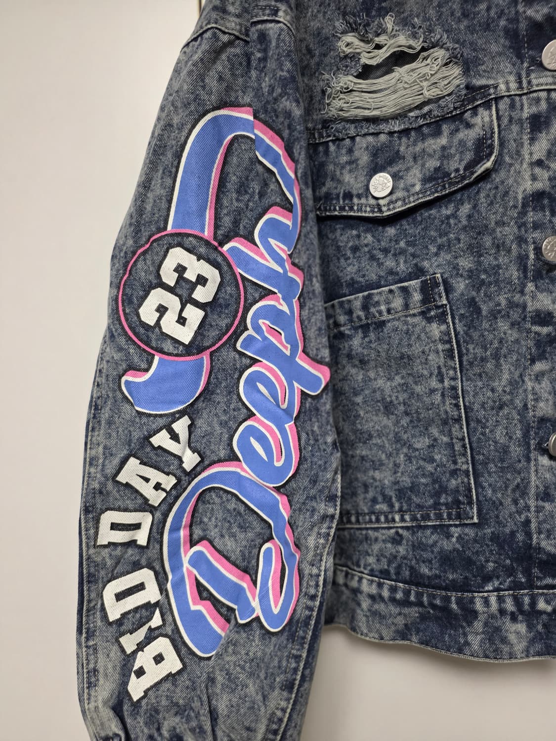 미니 데미지 워싱 데님 자켓 청자켓 상품이미지2