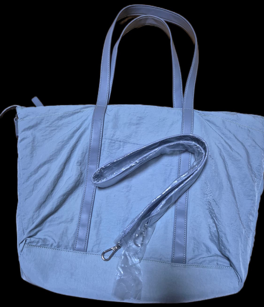 마뗑킴 나일론 패브릭 쇼퍼백(라이트그레이) 상품이미지4