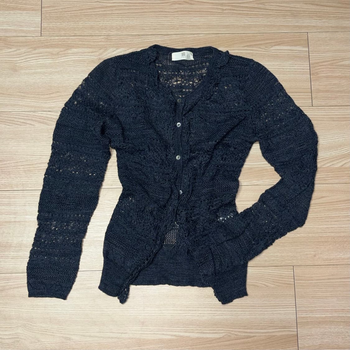 일본 빈티지 펀칭 니트 가디건  상품이미지1