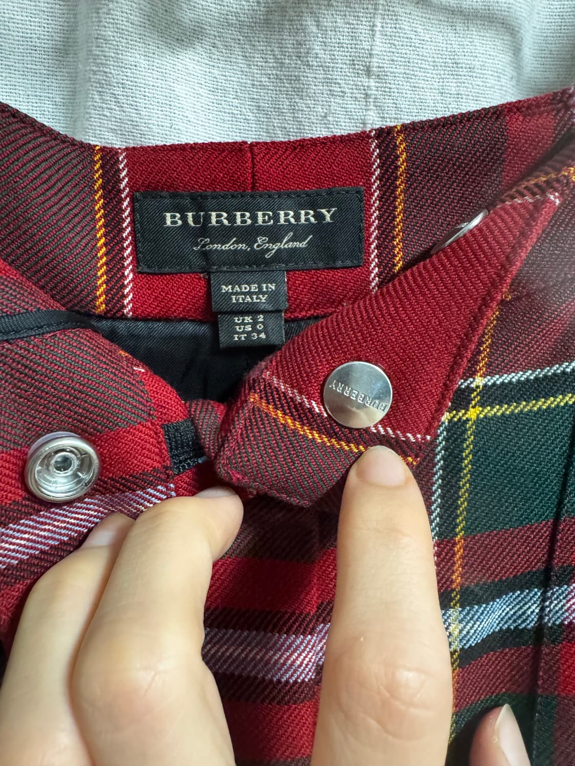 버버리 레드 체크 스커트 팬츠 UK6(s) 상품이미지1