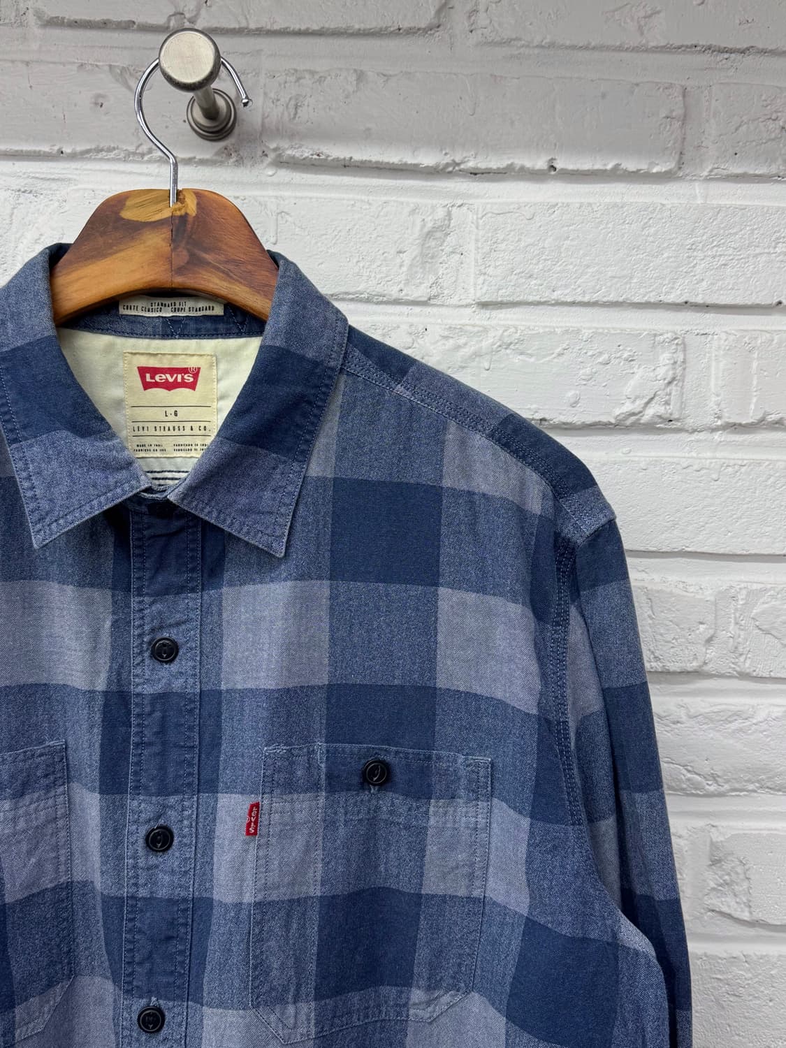 리바이스 블루 체크셔츠 상품이미지4