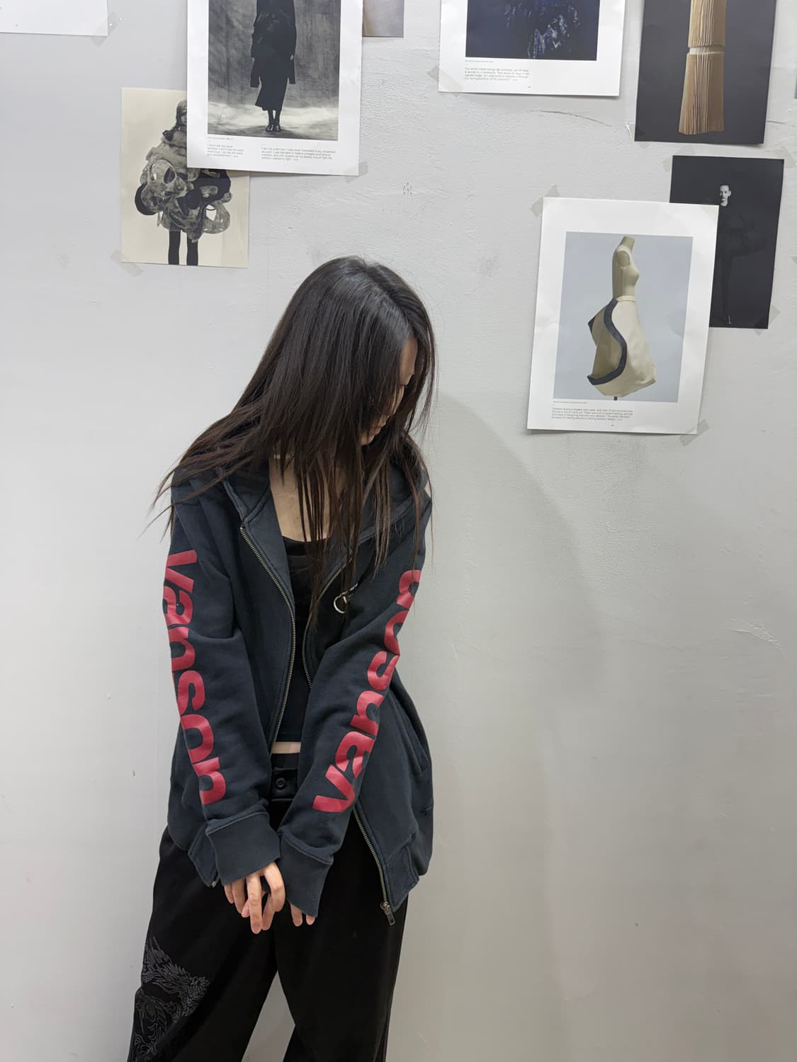 밴슨 스컬 엔젤 오버핏 후드집업 상품이미지5
