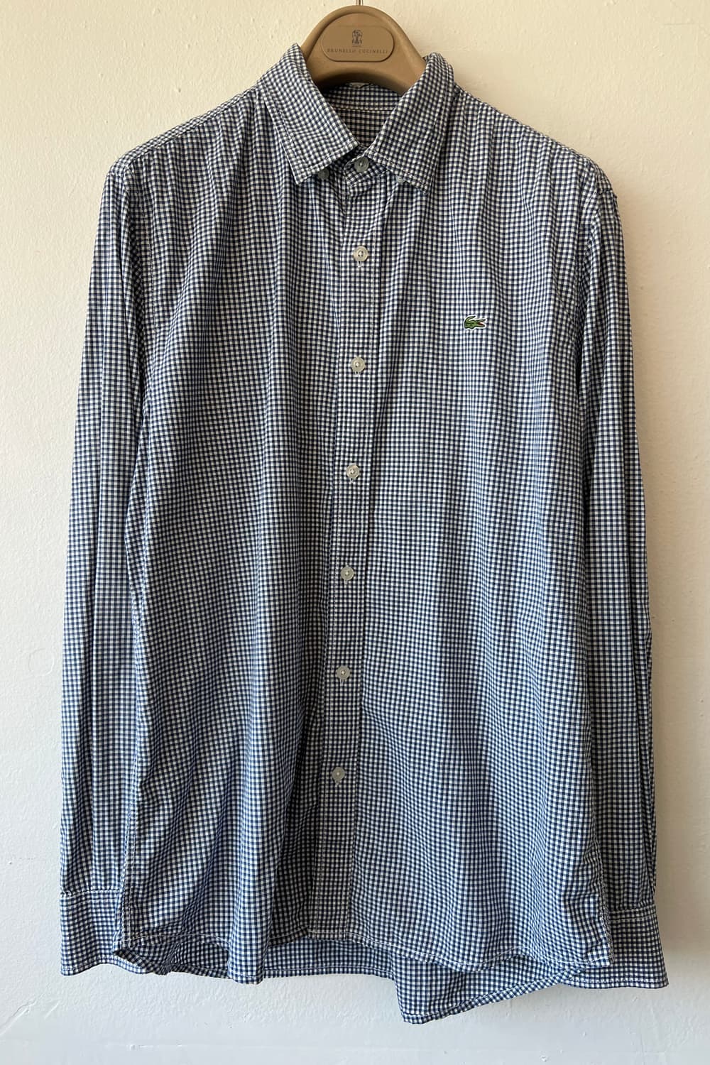 라코스테 남성 네이비체크 코튼긴팔셔츠
 상품이미지1