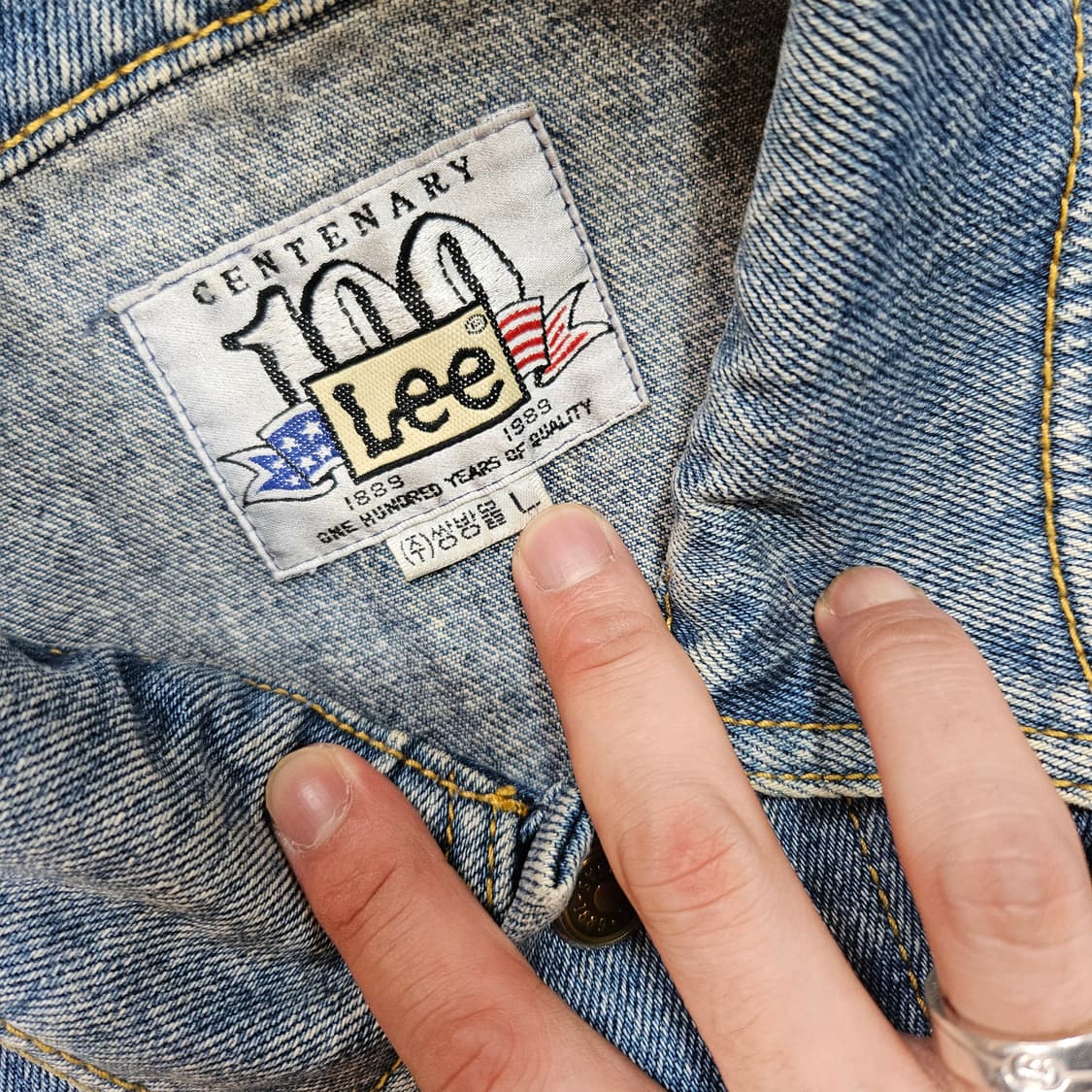 리(Lee) 80's 빈티지 포켓 자수 데님자켓 L size 상품이미지6