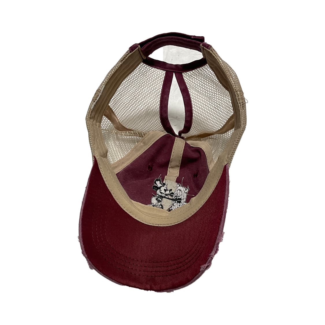 미키마우스 선장 빈티지 볼캡 버건디 상품이미지5