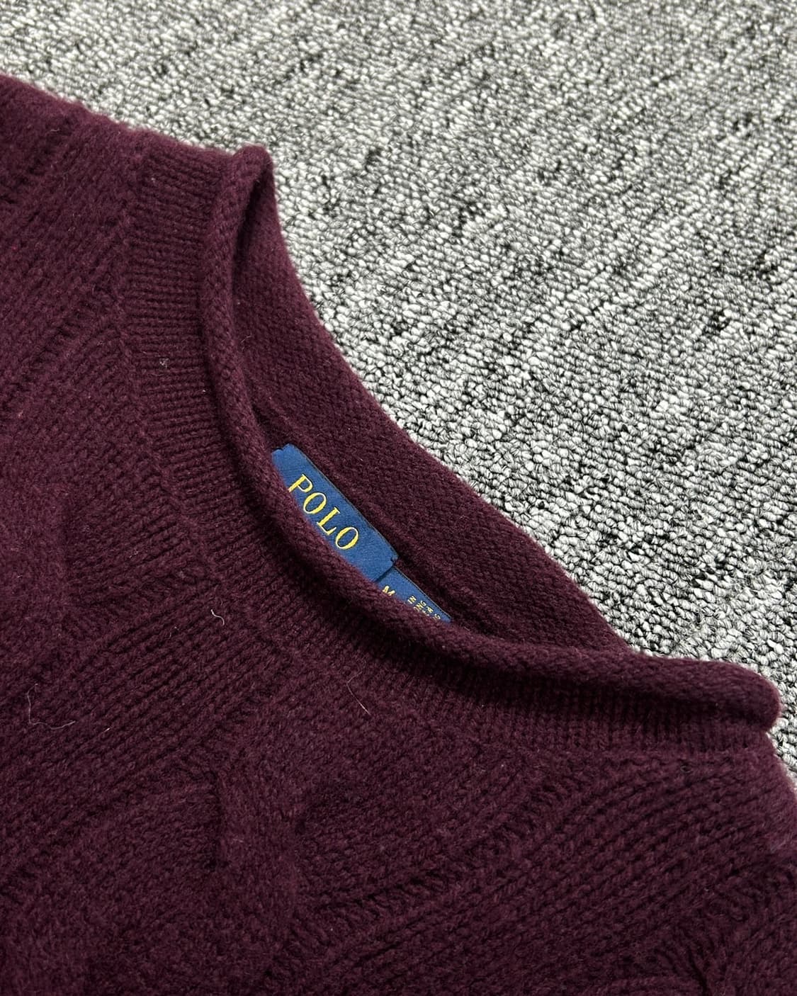 폴로 랄프로렌 메리노 울 버건디 니트  상품이미지5