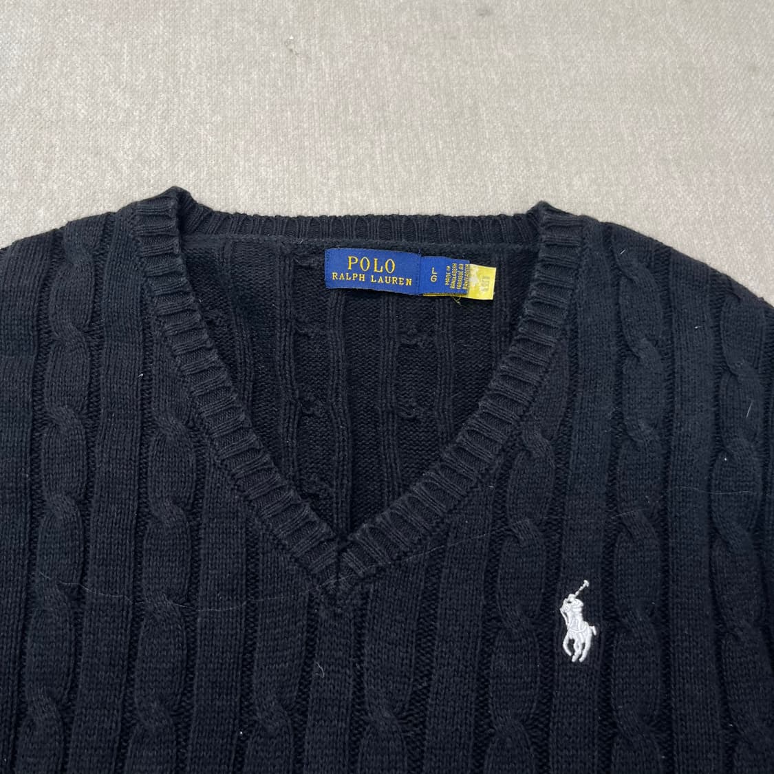 95 폴로 랄프로렌 신형라벨 꽈배기 브이넥 니트  상품이미지2
