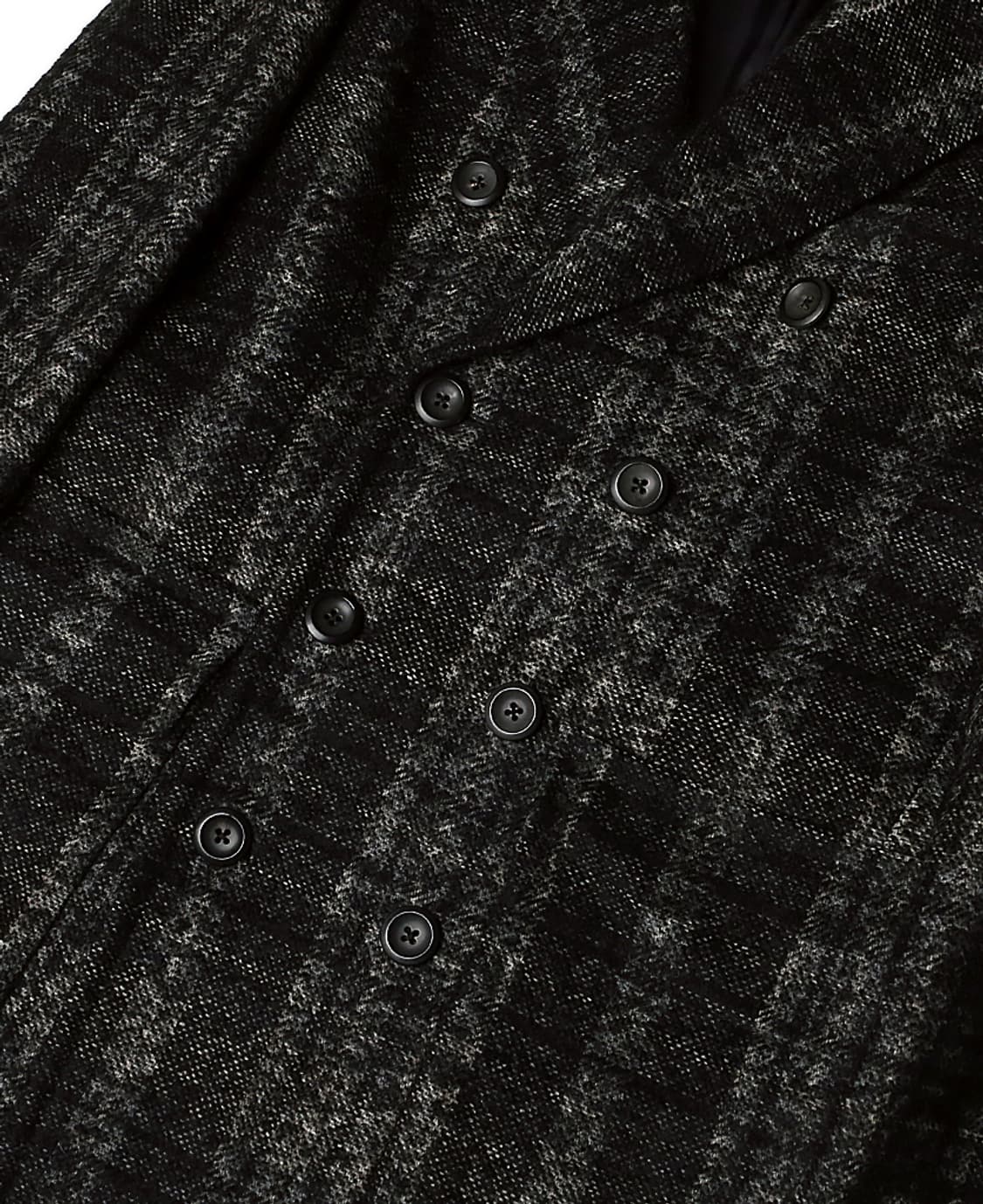 헤보 [Hevo] 블랙 체크 울 알파카 모헤어 이태리 더블 송승헌 코트 상품이미지4