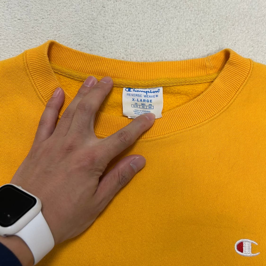 Champion reverse weave yellow sweatshirt 상품이미지6
