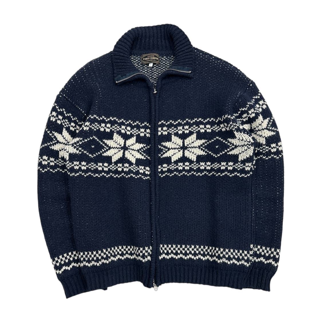 페이크 캠퍼 노르딕 니트 집업 상품이미지1