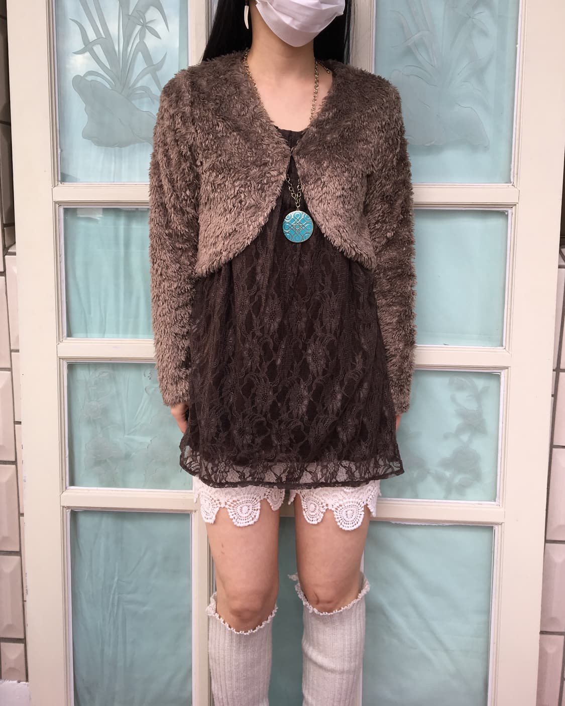 Fake fur bolero jacket 상품이미지1