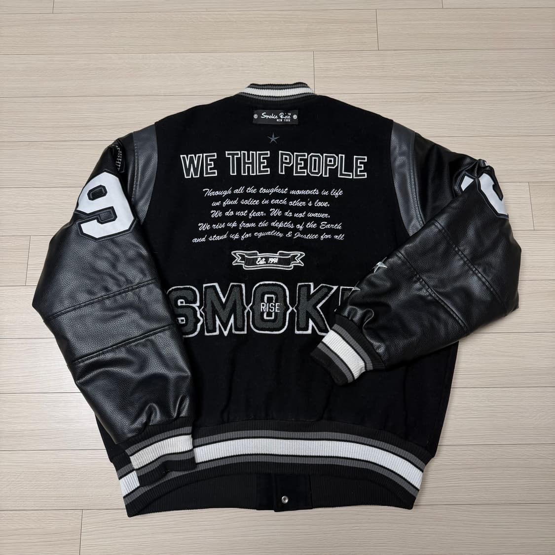 (XL) 스모크라이즈 패치워크 바시티 울 자켓 상품이미지3