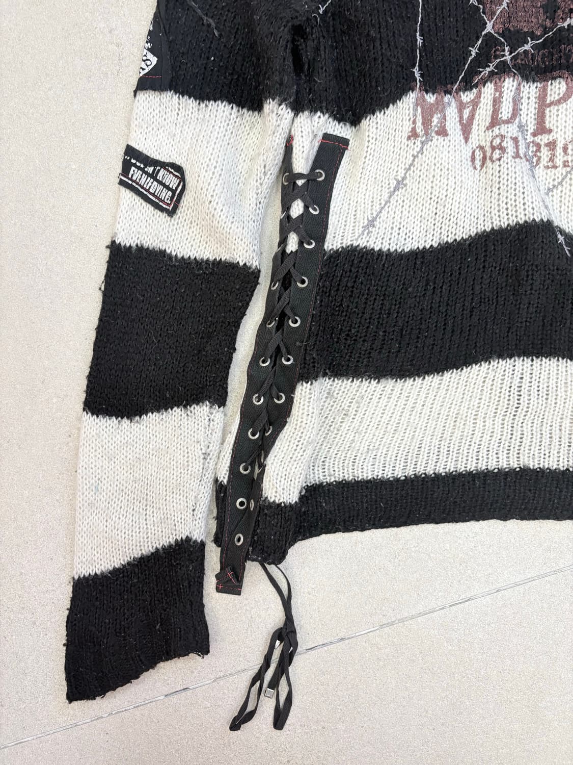 매드펑크 단가라 고양이 후드집업 상품이미지9