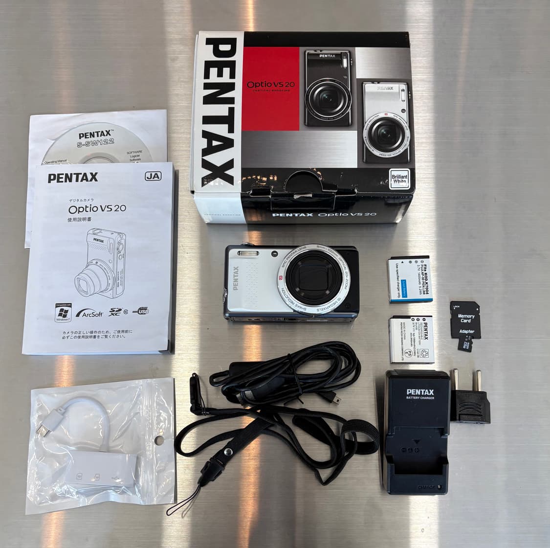 풀박/배터리2개/한글/날짜표시)펜탁스 옵티오 vs20 화이트 빈티지디카 상품이미지2