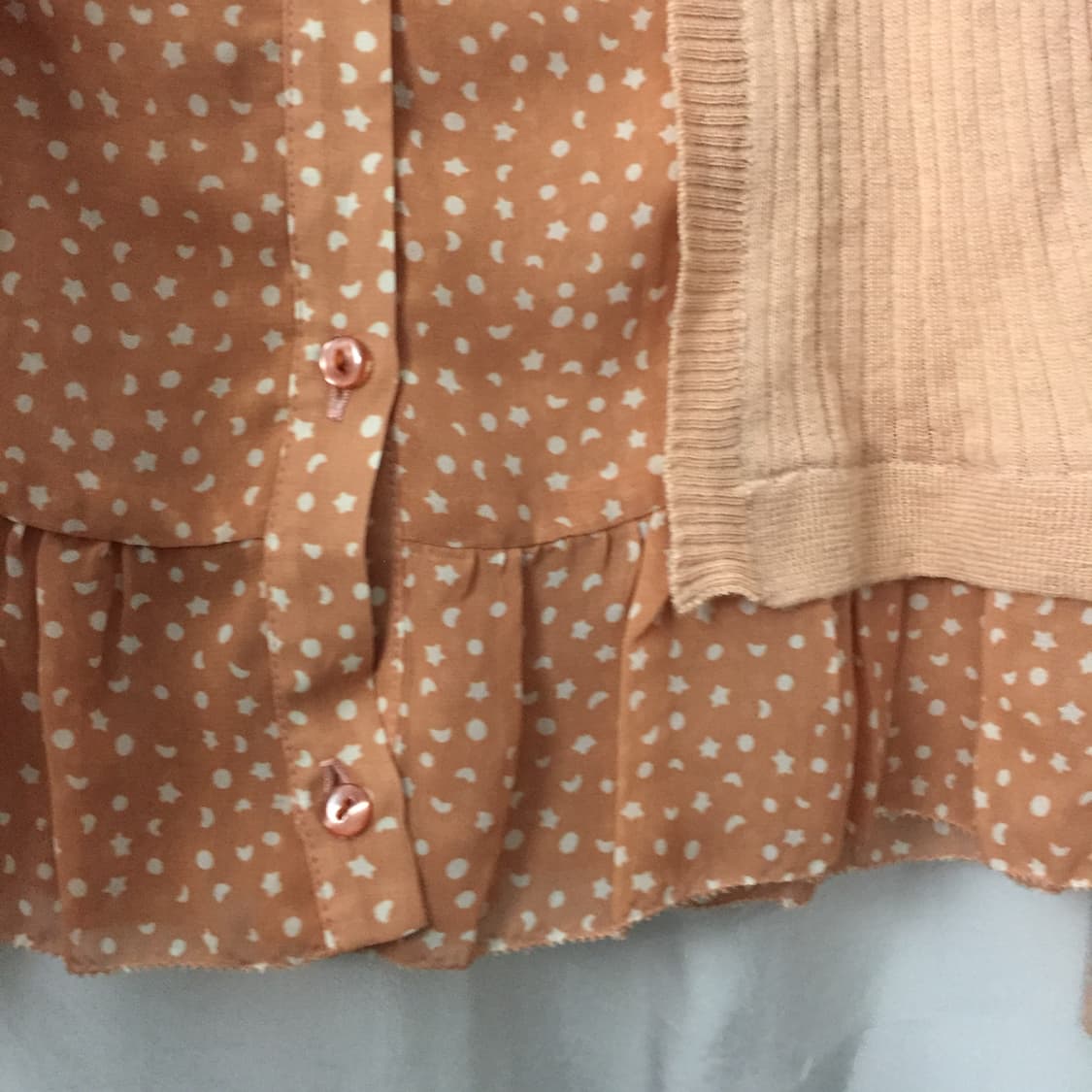 JPN Vintage 히메갸루 하구미 자몽 레이어드 블라우스 상품이미지4