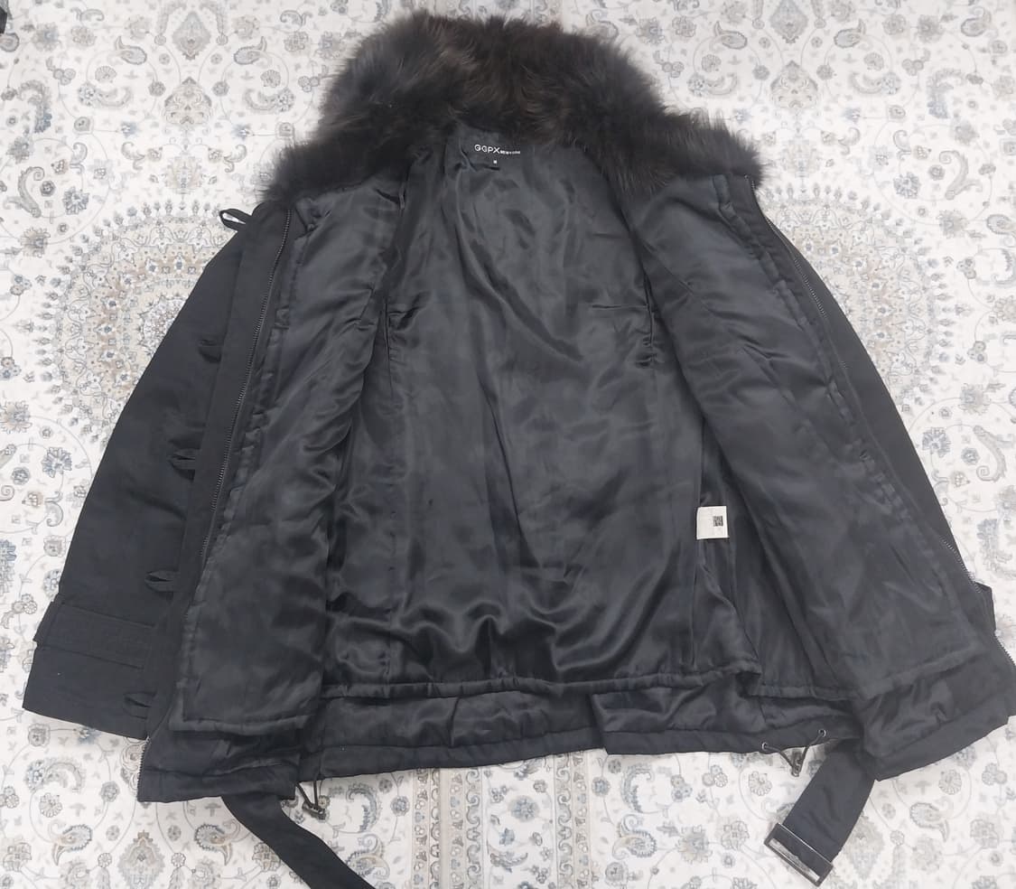 GGPX 블랙 퍼 카라 벨트 패딩 M (55반까지)  (내피분리가능) 상품이미지3