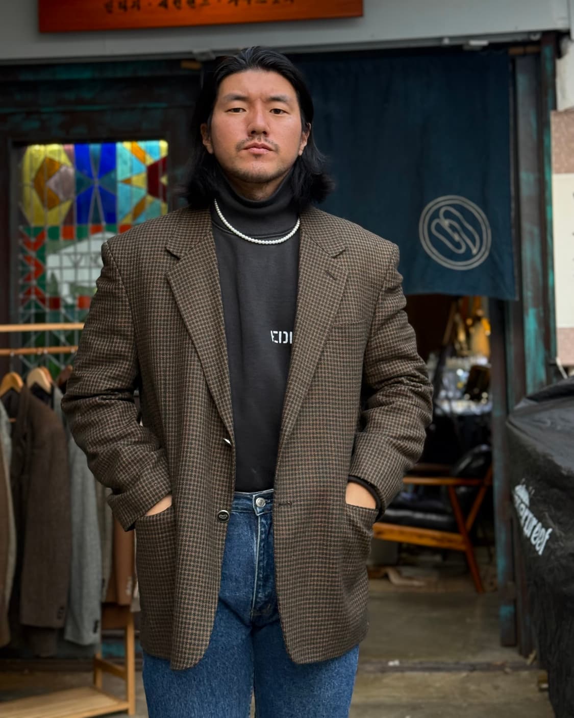 90‘s 로렌스 체크 울 자켓 103-105 상품이미지6