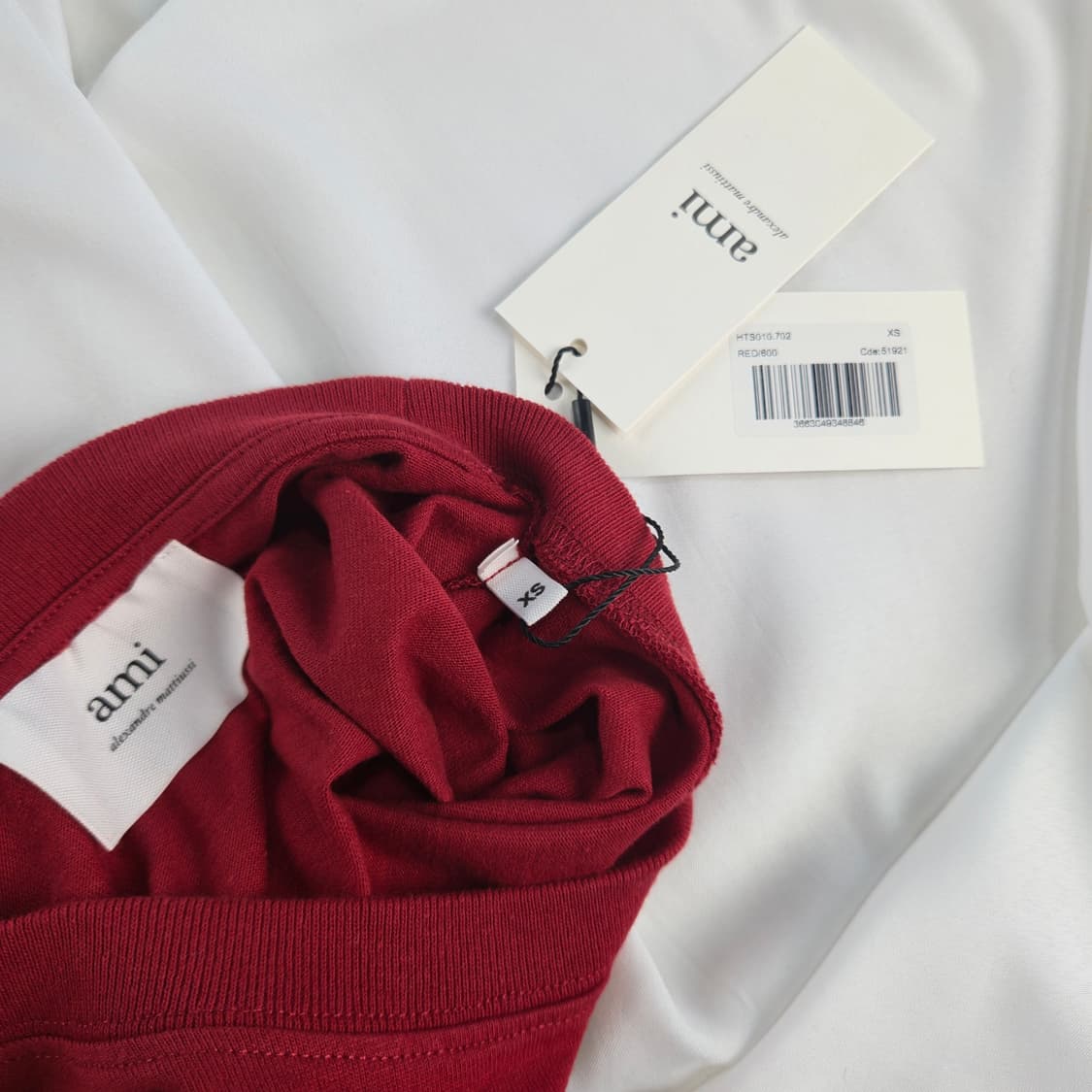 AMI 아미 파리스 레드 반팔 티셔츠 [BCFS8446_1397] 상품이미지5