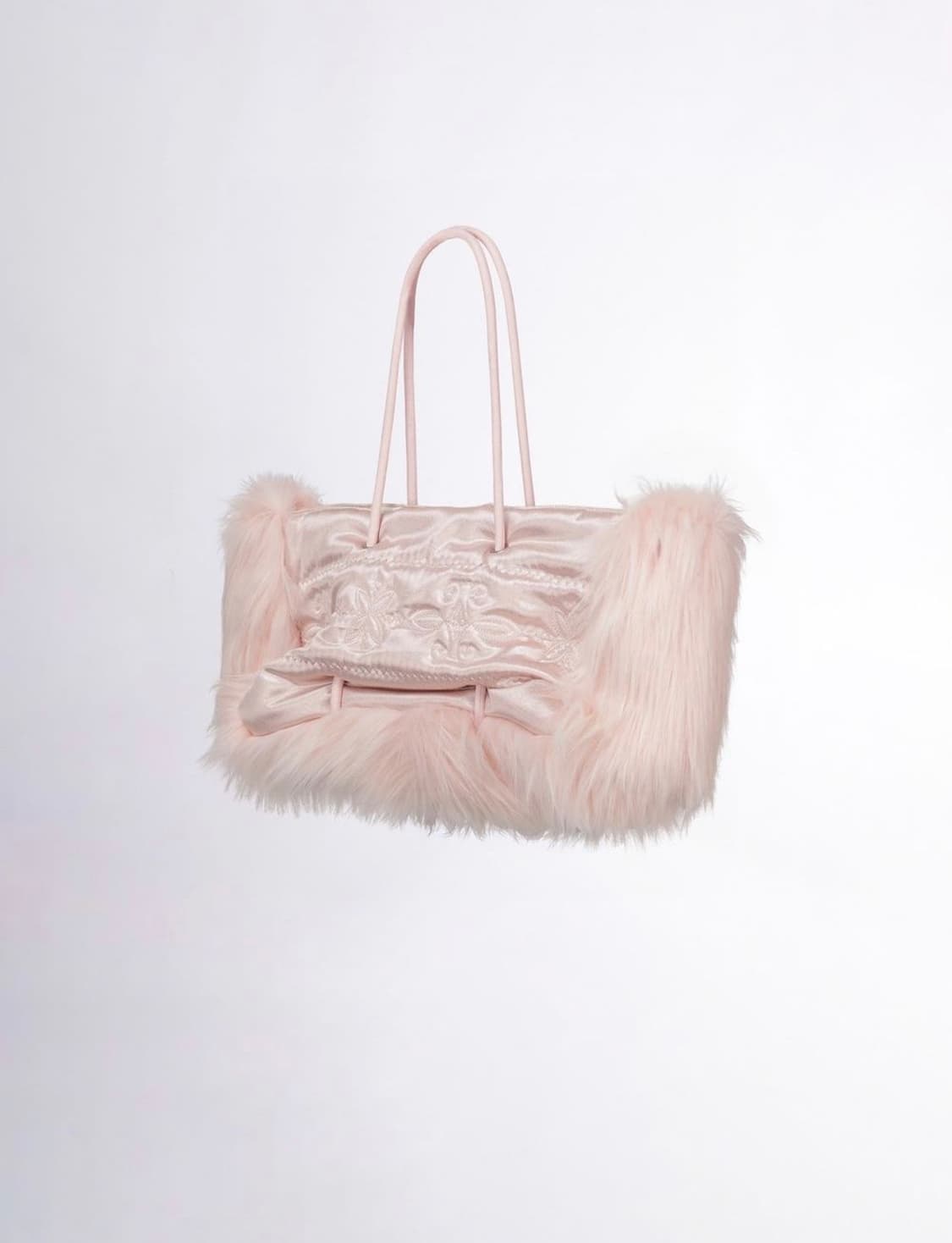 스컬프터 플러피 새틴백 코랄베이지/핑크 상품이미지2