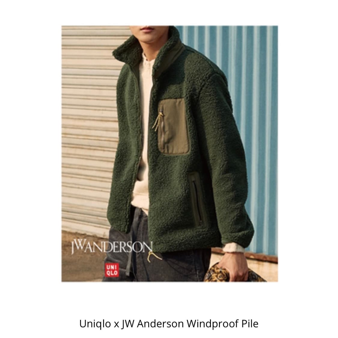 [L] Uniqlo 유니클로 x JW앤더슨 카키 헤비 후리스 집업 자켓 상품이미지6