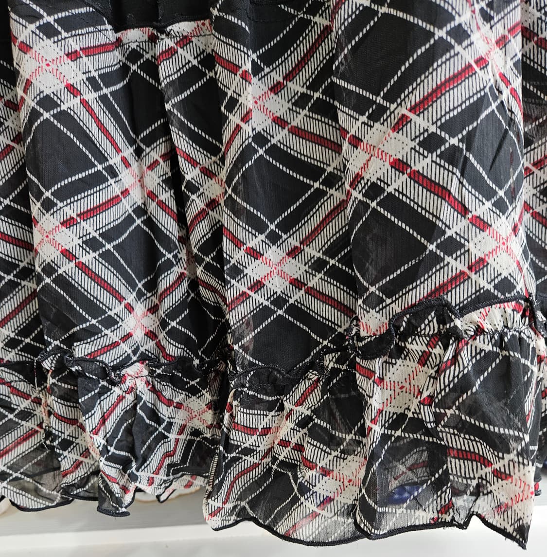 체크 캉캉 도트쉬폰 원피스 상품이미지3