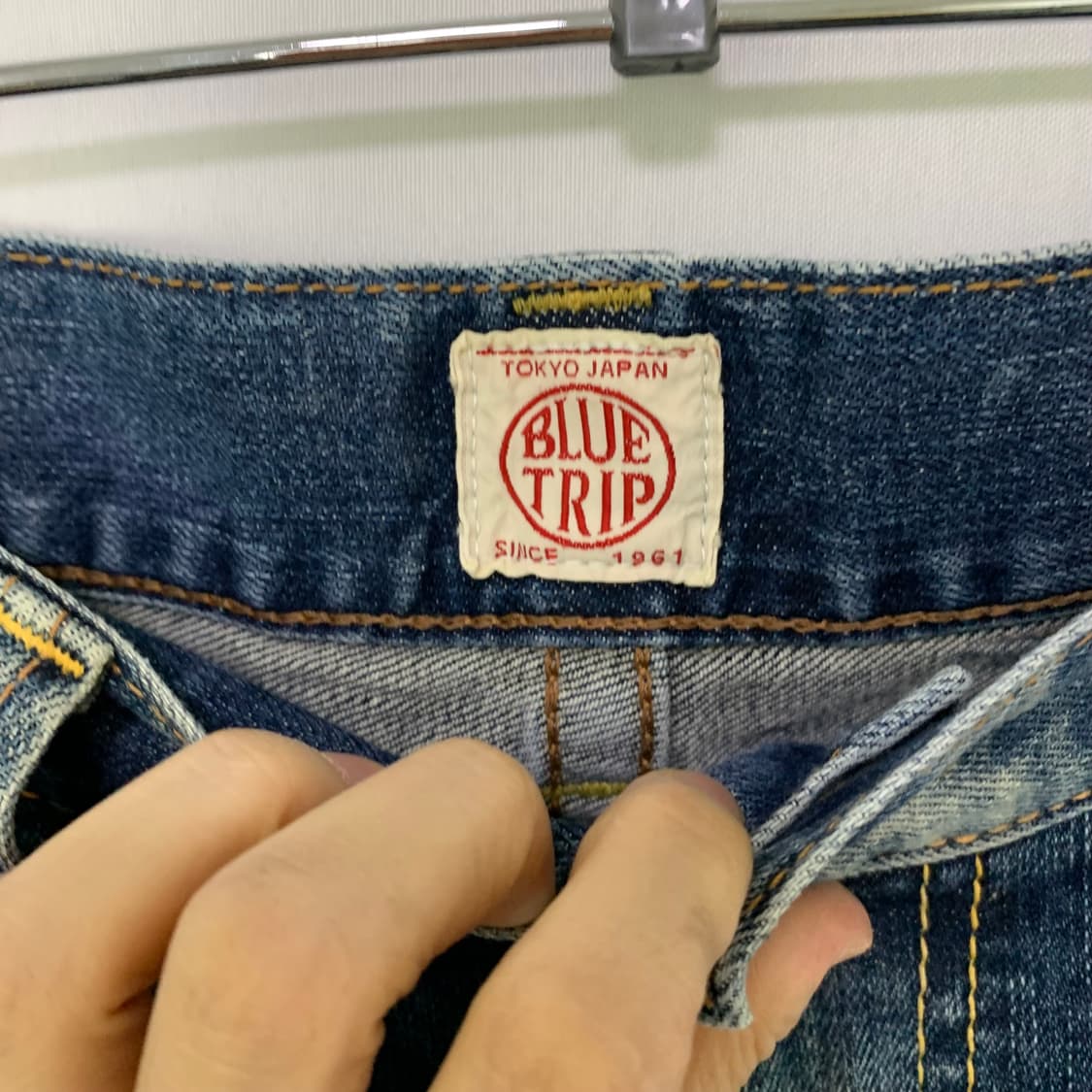 에드윈 BLUE TRIP 워싱 데님 부츠컷 팬츠 중청바지 33인치 상품이미지4