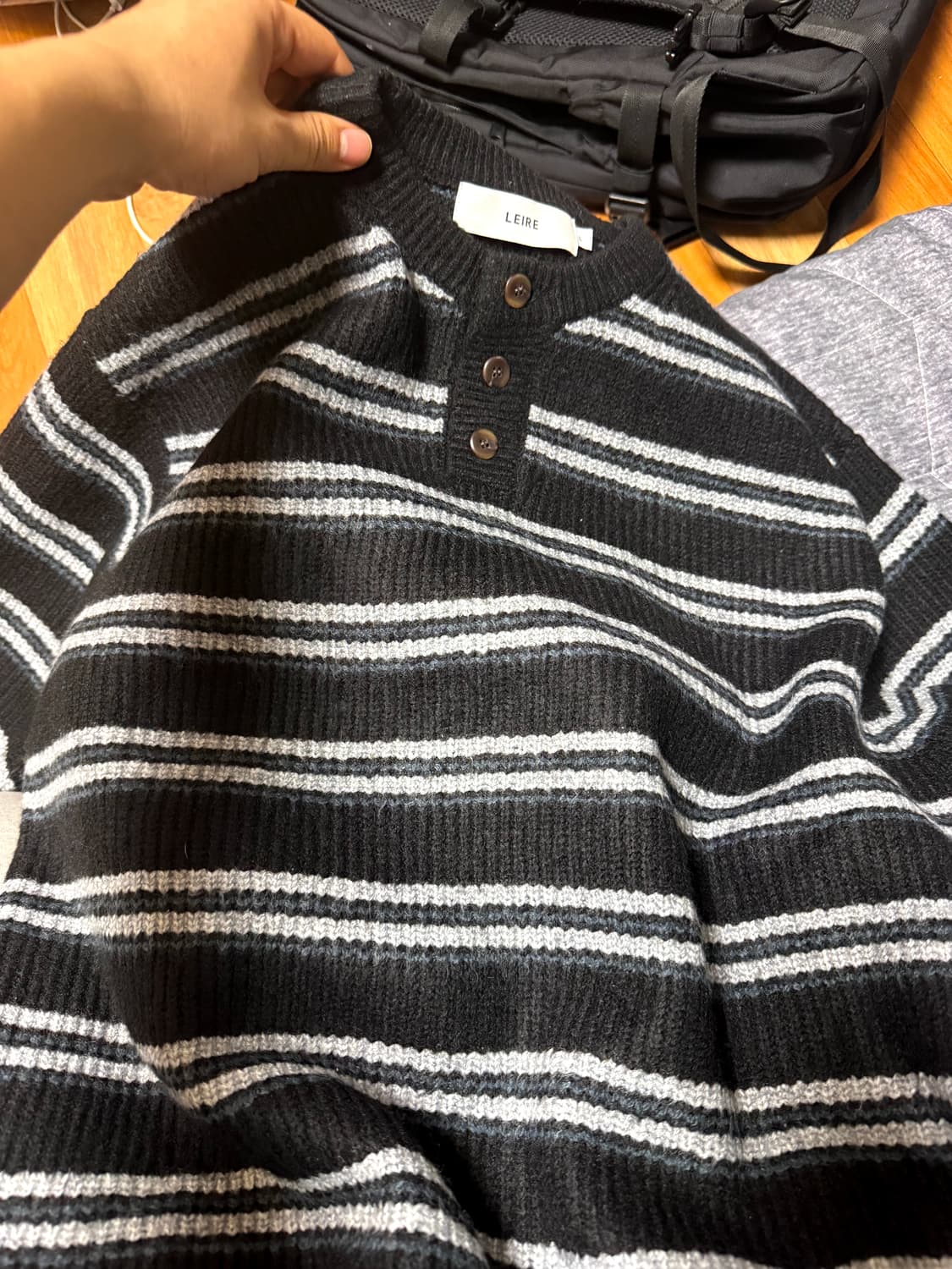LEIRE 스트라이프헨리넥  니트 L사이즈 거의새상품 상품이미지2