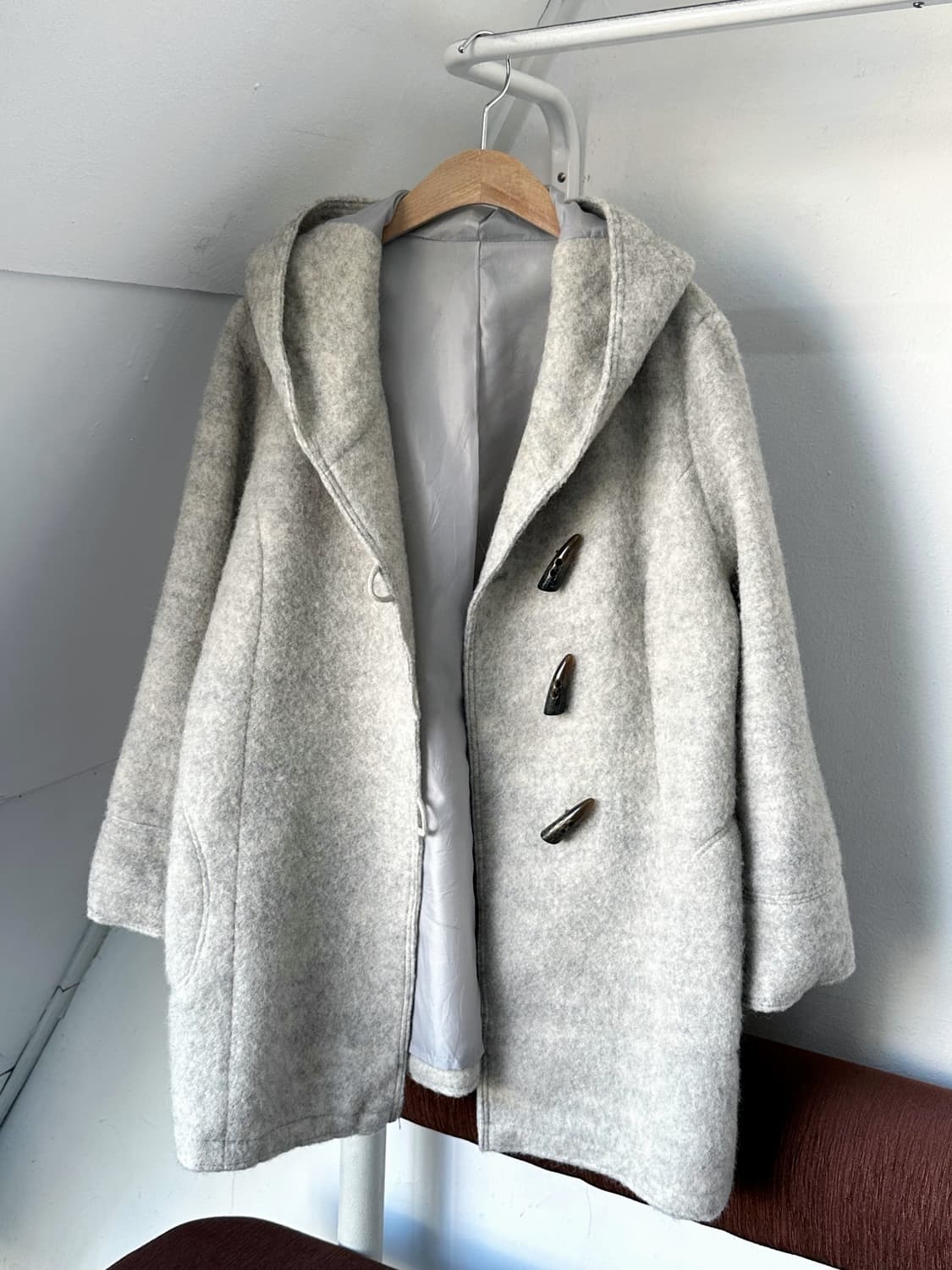 Smudge felted wool hooded duffle coat 상품이미지7