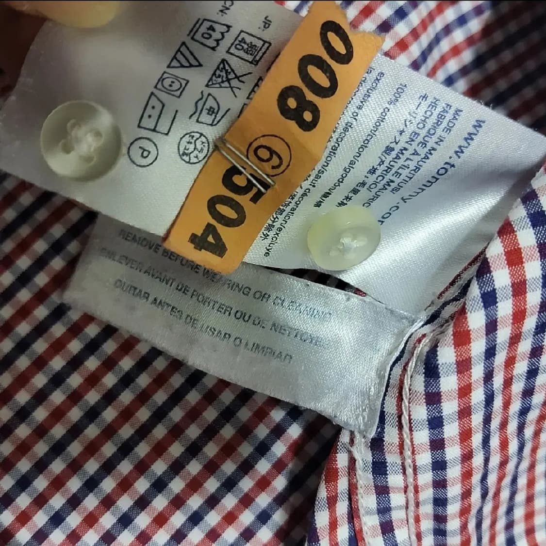 타미힐피거 남성 카라 남자 셔츠 남방 체크  M 100 상품이미지5