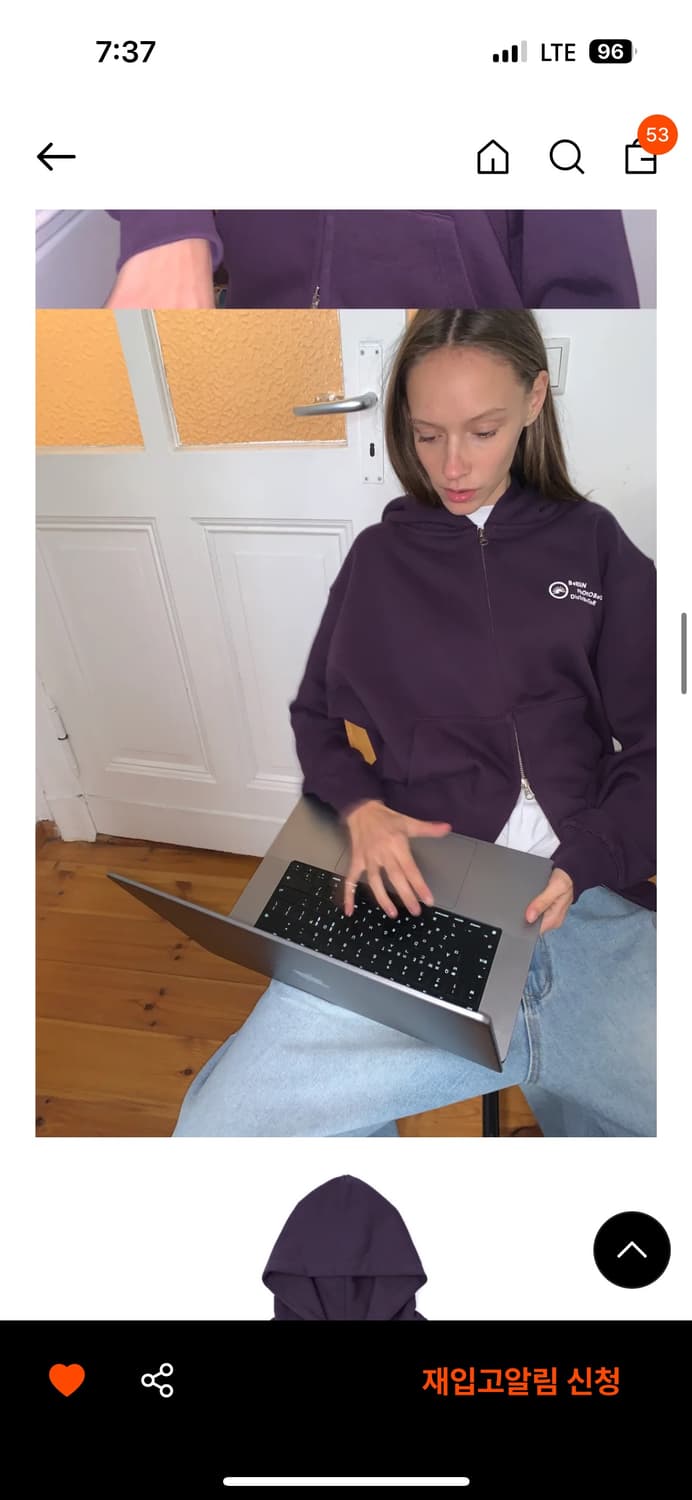 베를린포토북디스트리뷰션 집업 후디 퍼플 S  상품이미지4