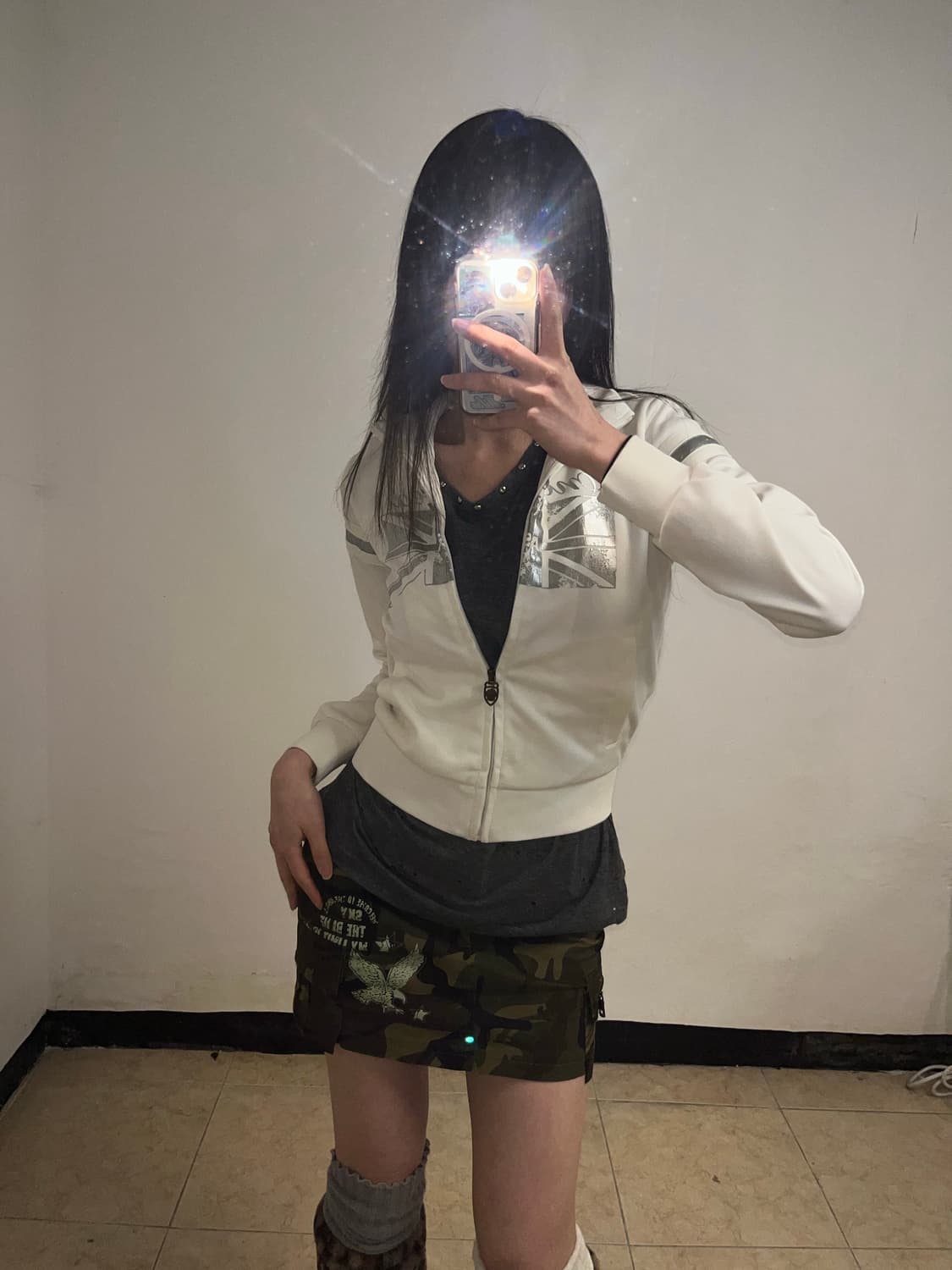 Y2K 카모 스커트 상품이미지5