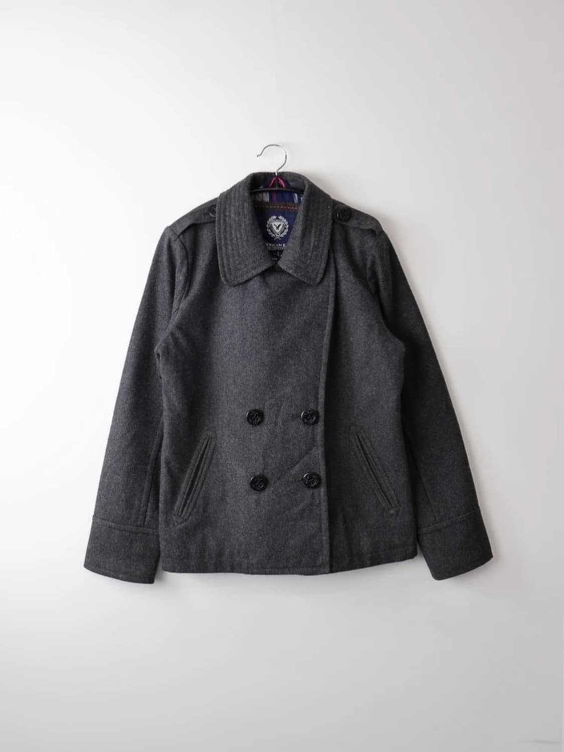 American Eagle Gray Pea Coat 상품이미지3