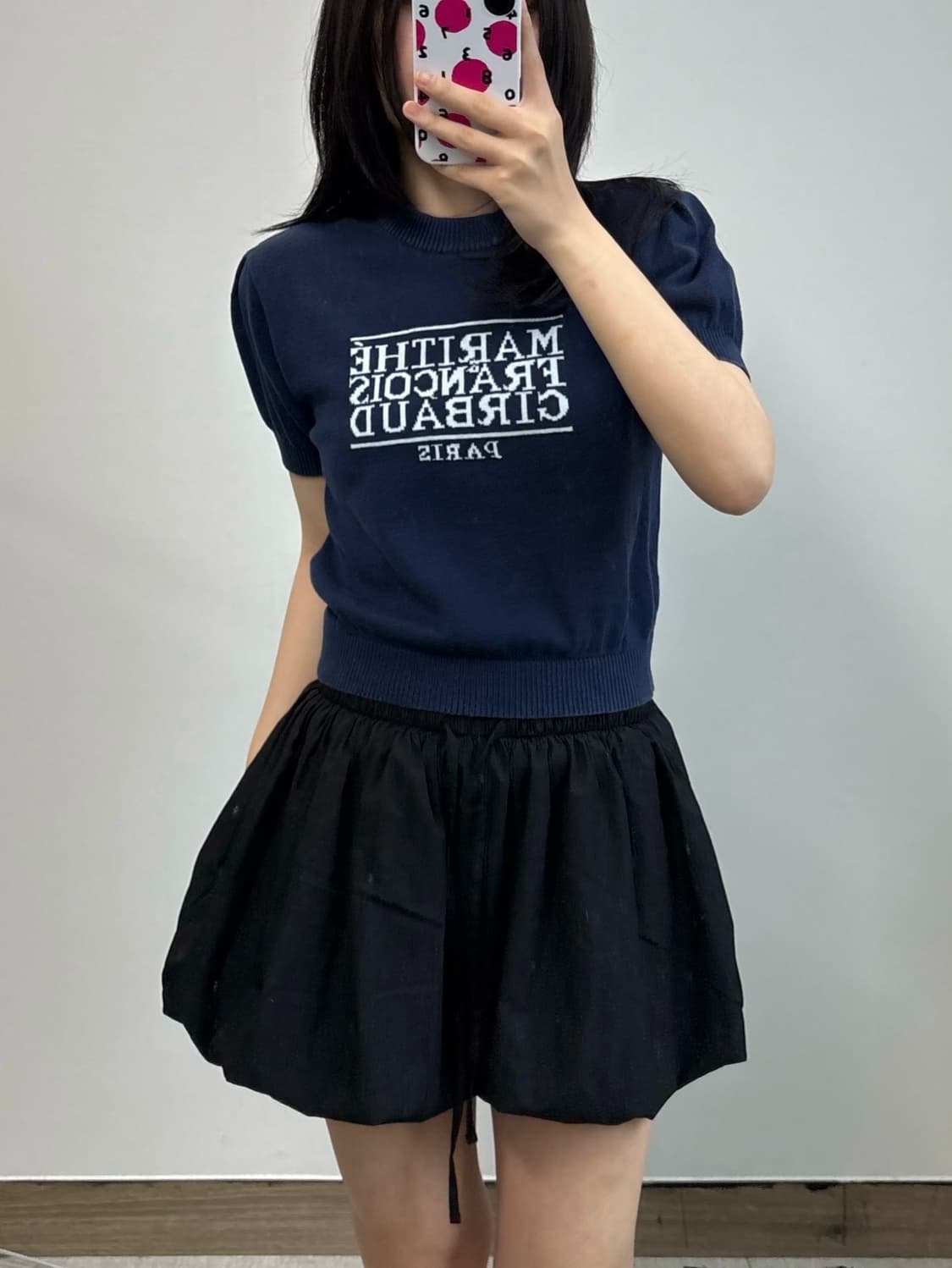 마리떼 네이비 반팔 니트 상품이미지1