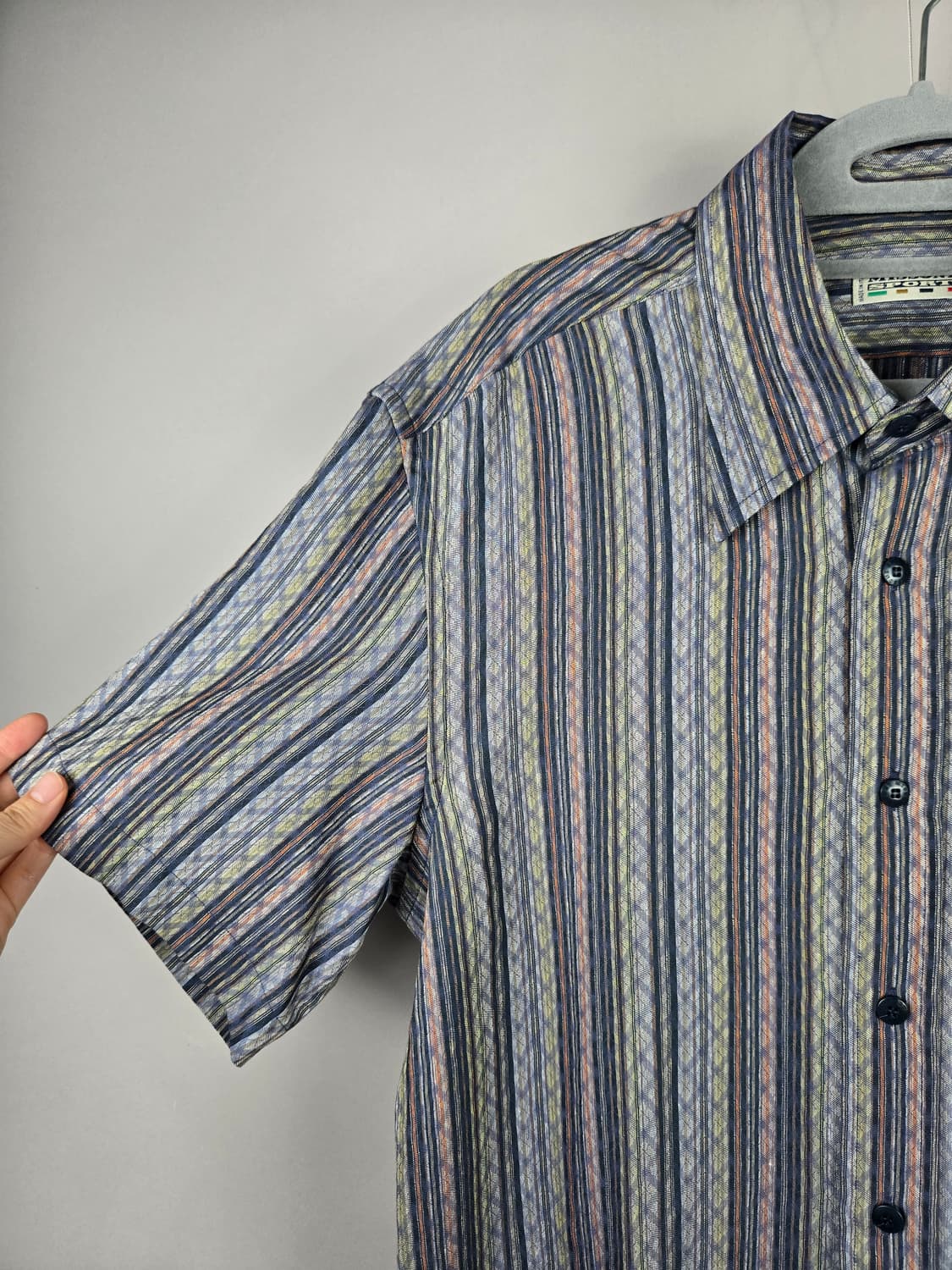 [무료배송]미쏘니 103-180 남성 린넨 마 혼방 반팔 셔츠 빈티지 상품이미지3