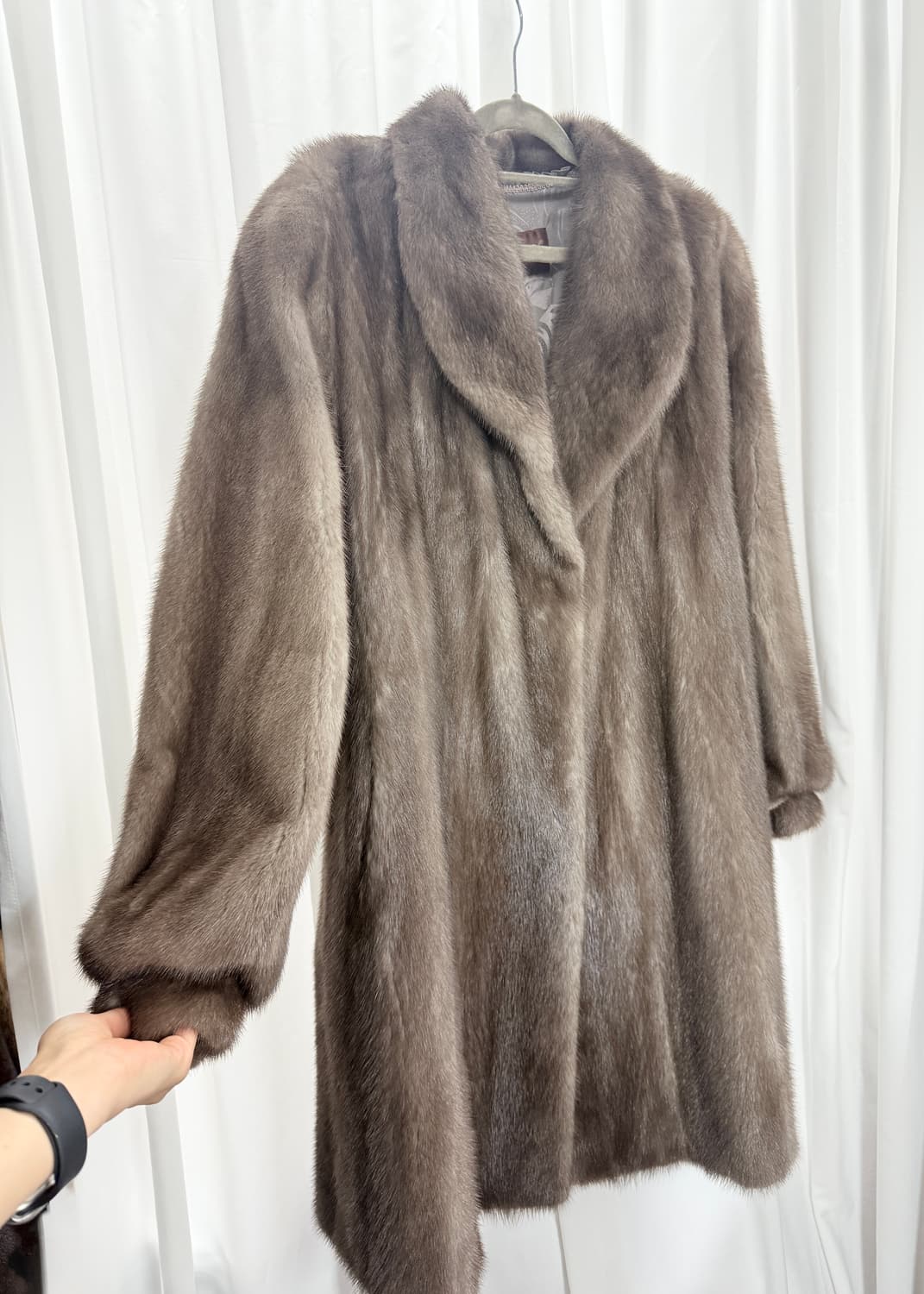 American fur awards 진도 그레이 롱 밍크코트 상품이미지2