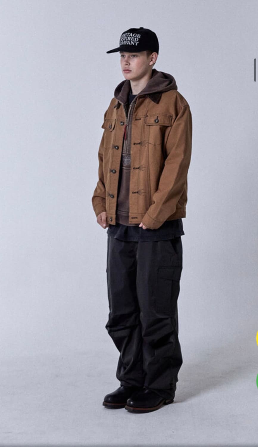 오가프Canvas Cotton Trucker Jacket 브라운 색상 상품이미지2