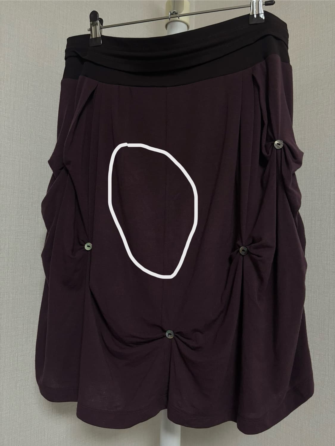 Sankofa Puella Drape wool skirt Purple 상품이미지8
