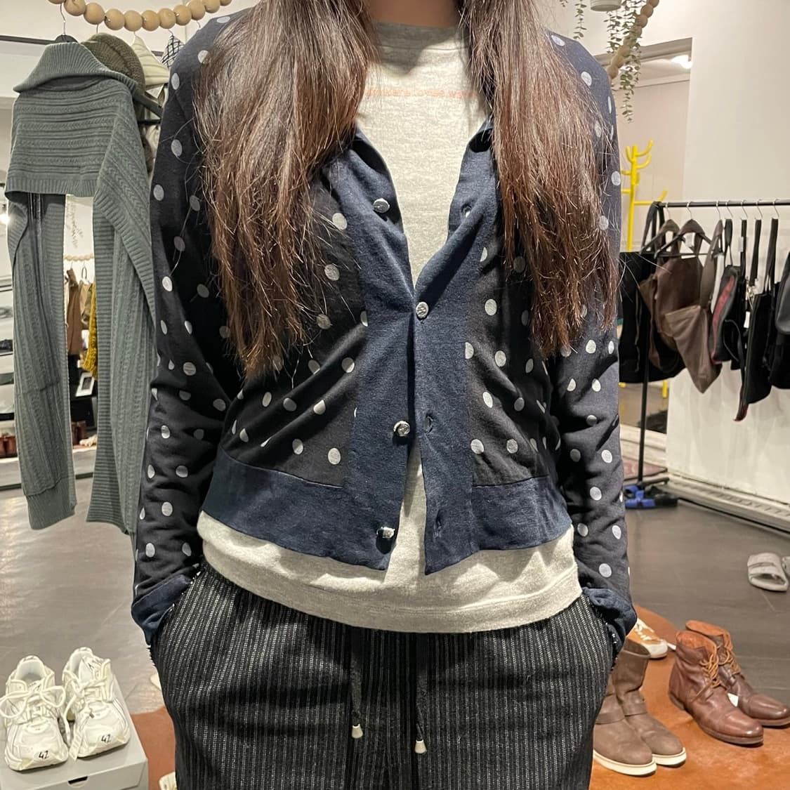 꼼데가르송 폴카닷 가디건 상품이미지5